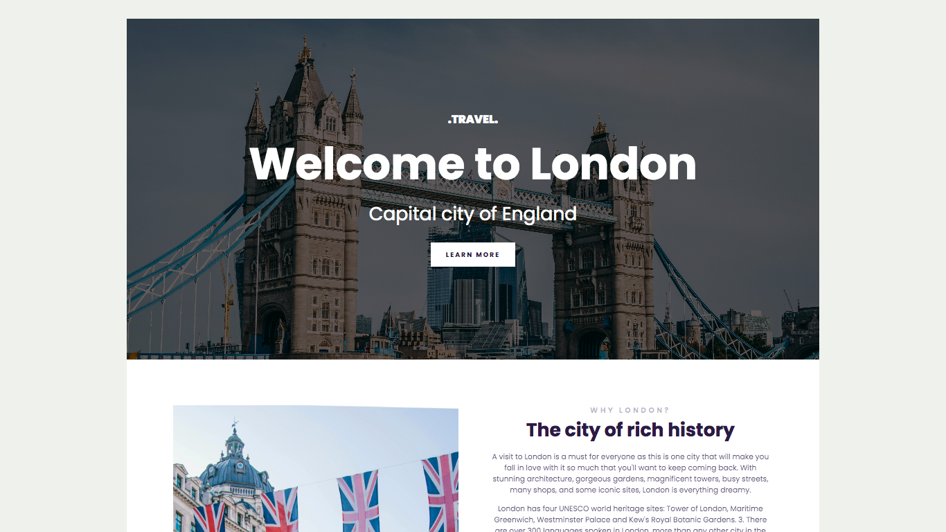 London itinerary Project Preview
